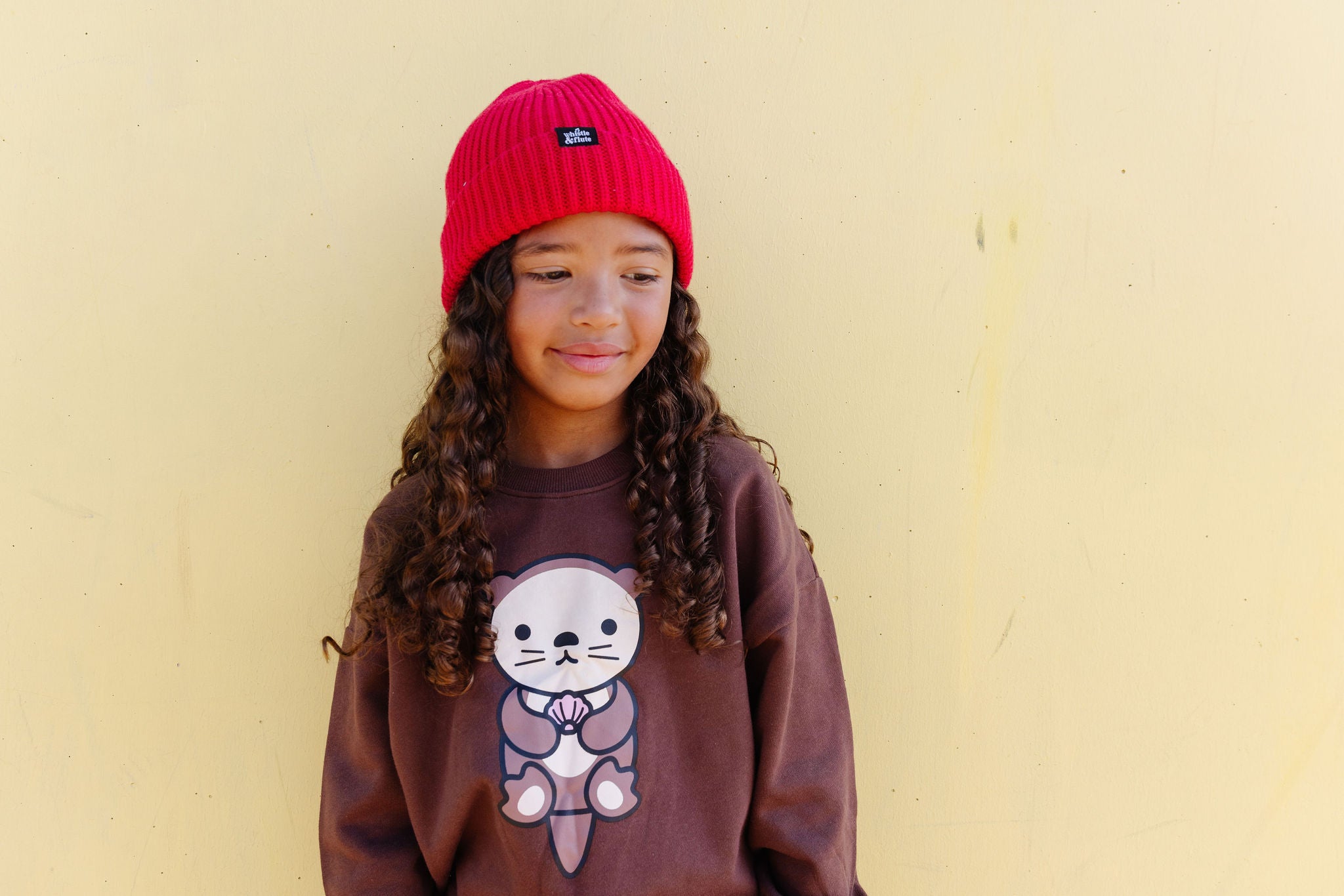 Ribbed Knit Beanie - Red