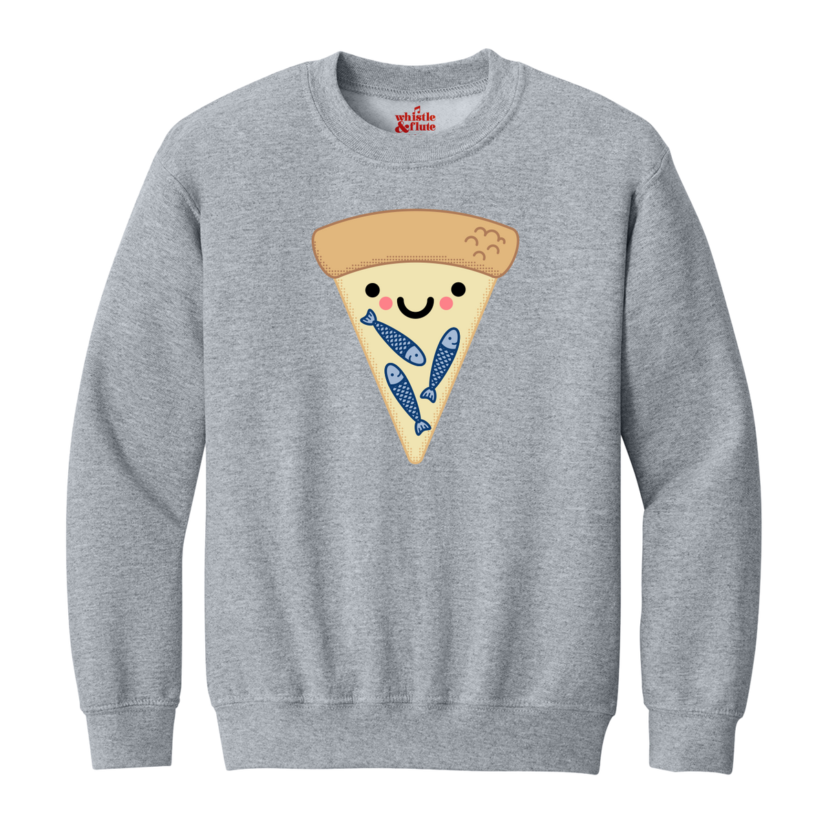 Kawaii Pizza By The Slice Custom Sweatshirt Adult