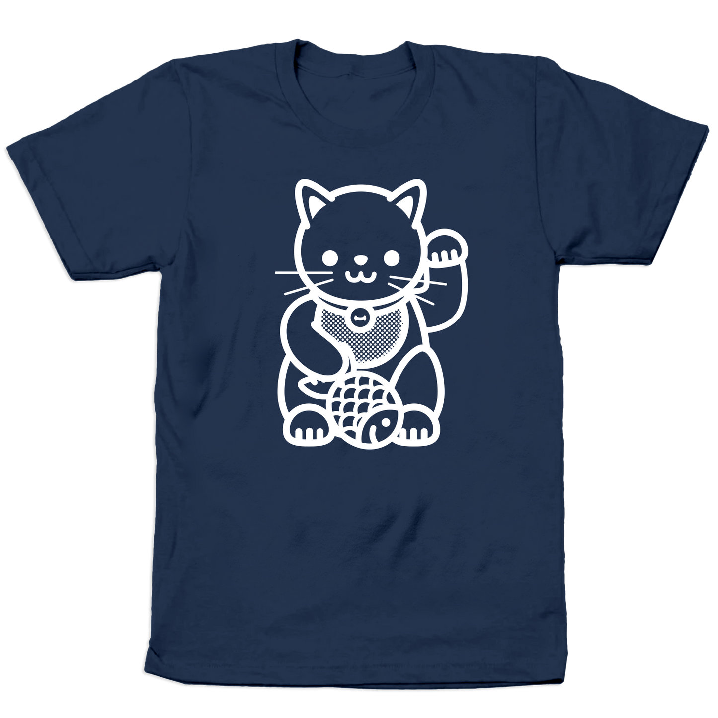 Adult Lucky Cat - Outline - T-shirt