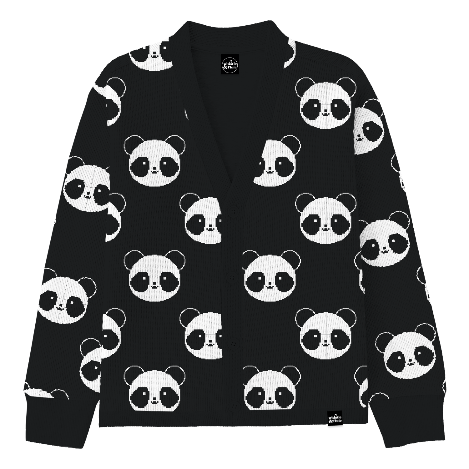 Kawaii Panda Allover Knit Cardigan