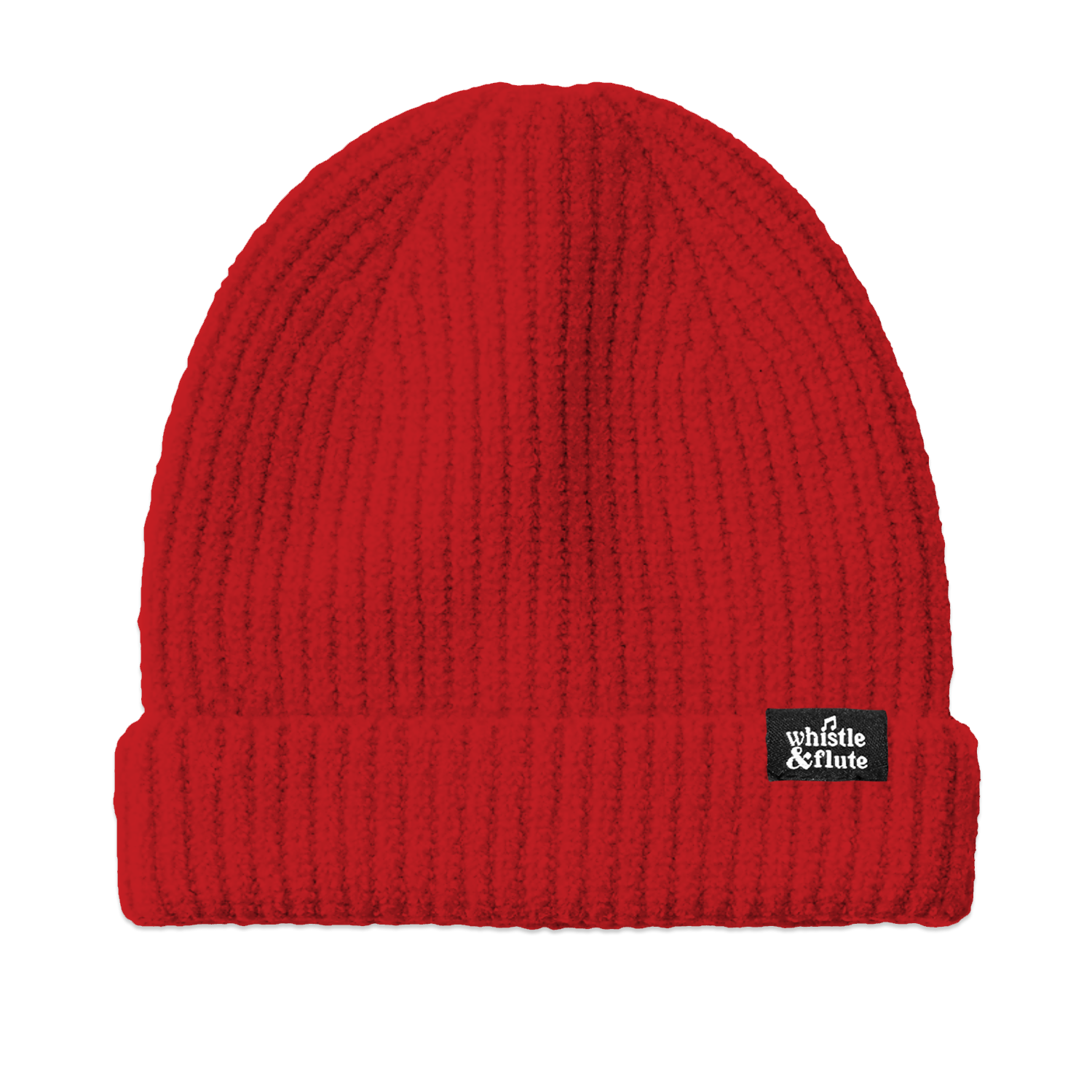 Ribbed Knit Beanie - Red