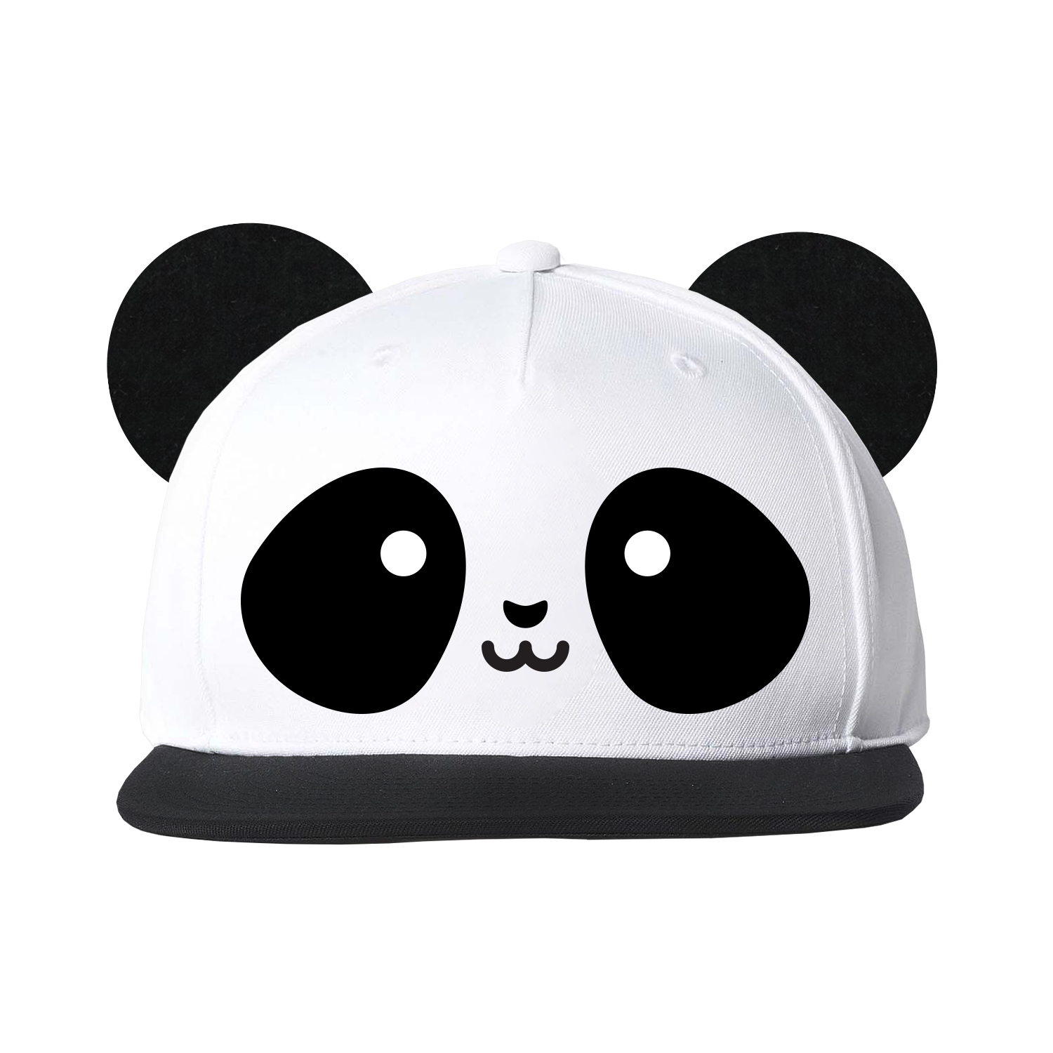 Kawaii Panda Flat Brim Cap With Ears
