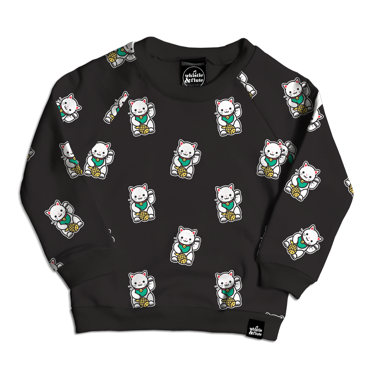 Lucky Cat Allover Print Sweatshirt