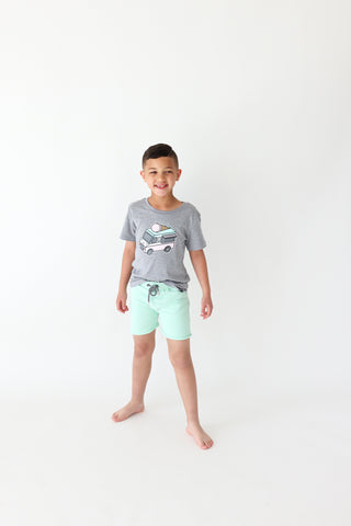 Bamboo Drawstring Shorts - Cool Mint