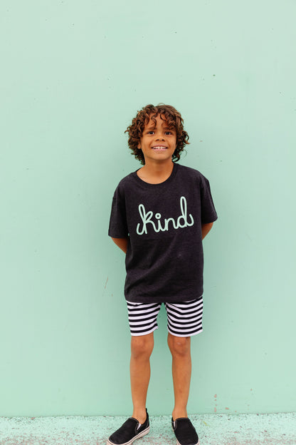 Bamboo Drawstring Shorts-Striped