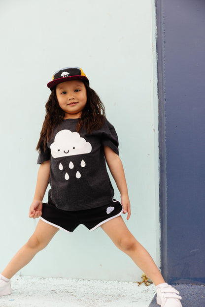 Kawaii Cloud Running Shorts - Black
