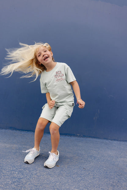 Organic Cotton Drawstring Cargo Shorts - Mint