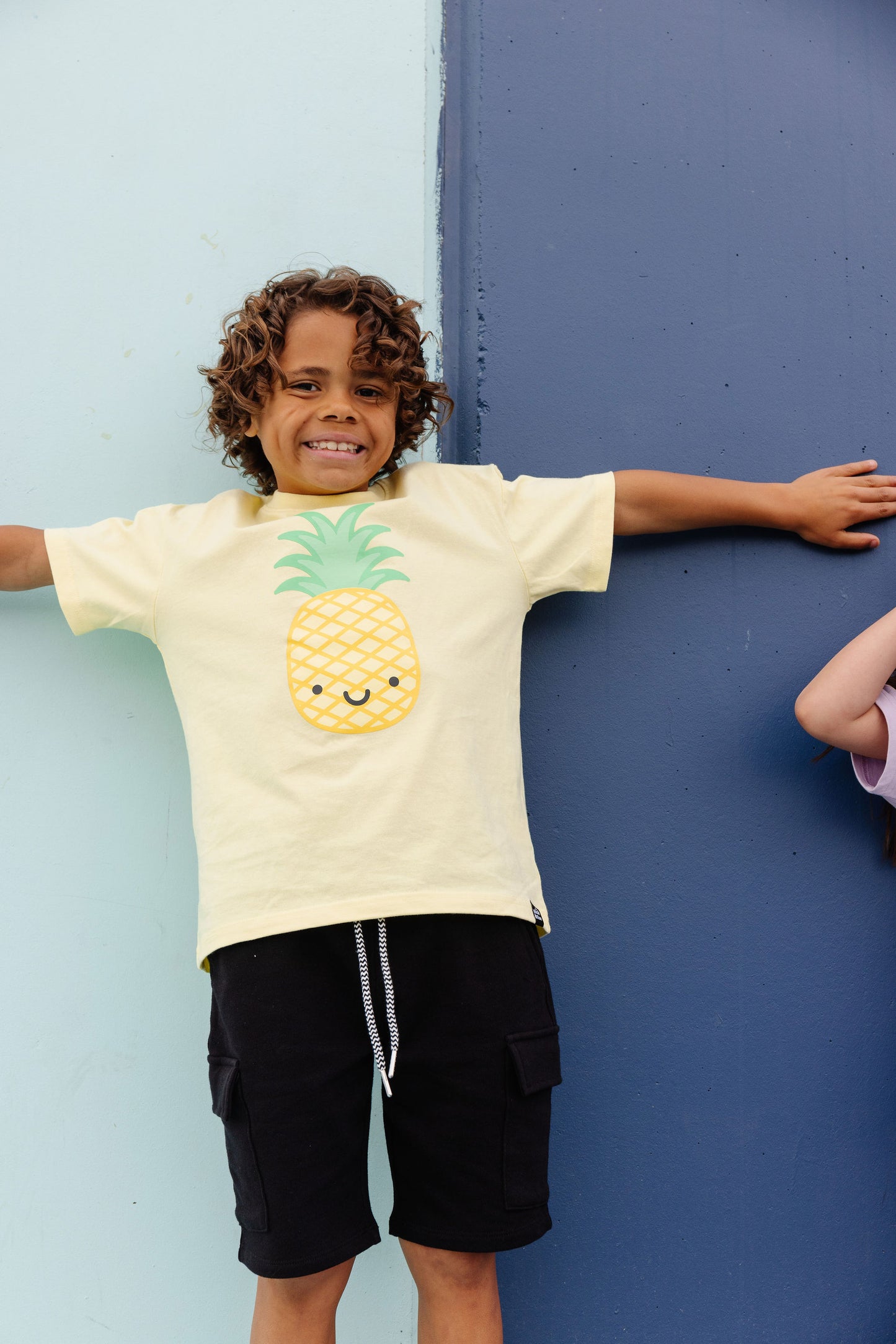 Organic Cotton Drawstring Cargo Shorts - Black