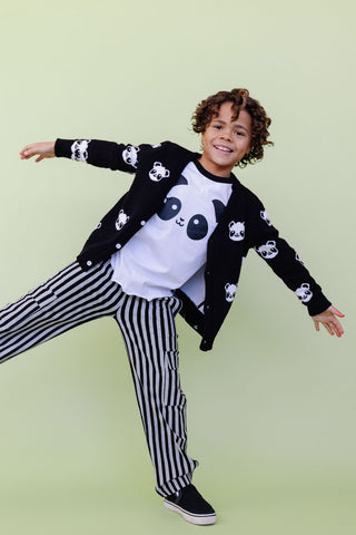 Kawaii Panda Allover Knit Cardigan