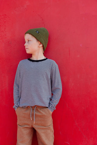 Ribbed Beanie - Olive