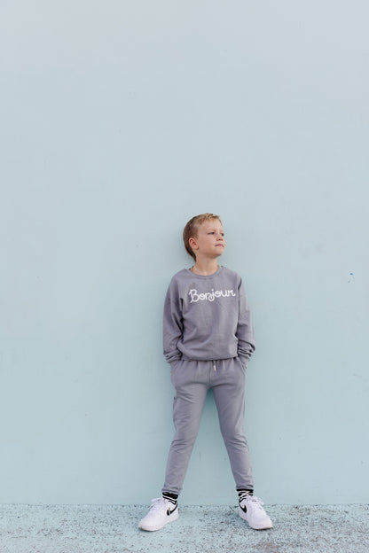 BEST Bamboo Drawstring Cuffed Joggers - Grey