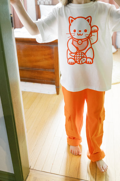 Bamboo Drawstring Cargo Joggers - Coral