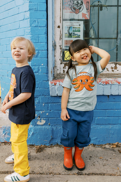 Bamboo Drawstring Cargo Joggers -Dusk