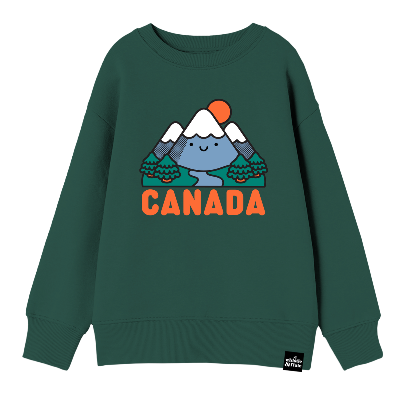 Adult Kawaii Mountain Canada Sweatshirt - Forest