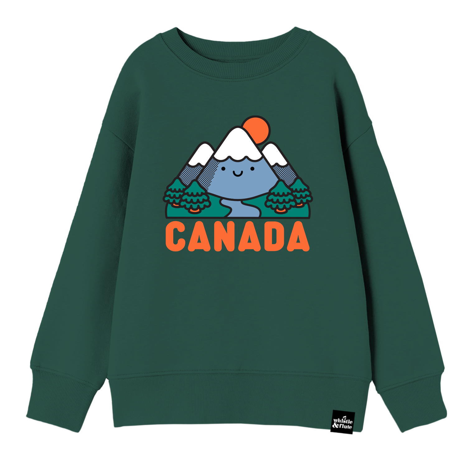 Adult Kawaii Mountain Canada Sweatshirt - Forest