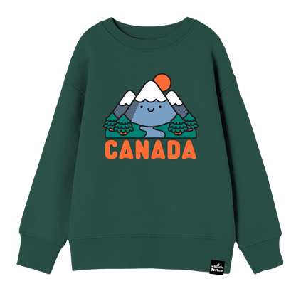 Adult Kawaii Mountain Canada Sweatshirt - Forest