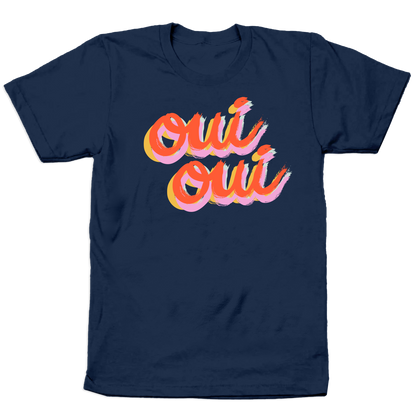 Adult Oui Oui Brush Script T-Shirt