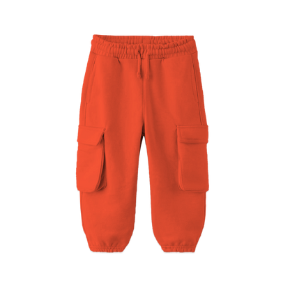 Bamboo Drawstring Cargo Joggers - Coral