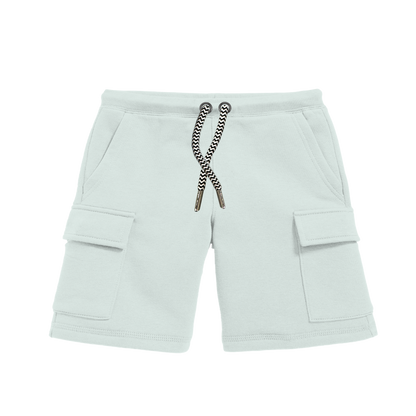 Organic Cotton Drawstring Cargo Shorts - Mint