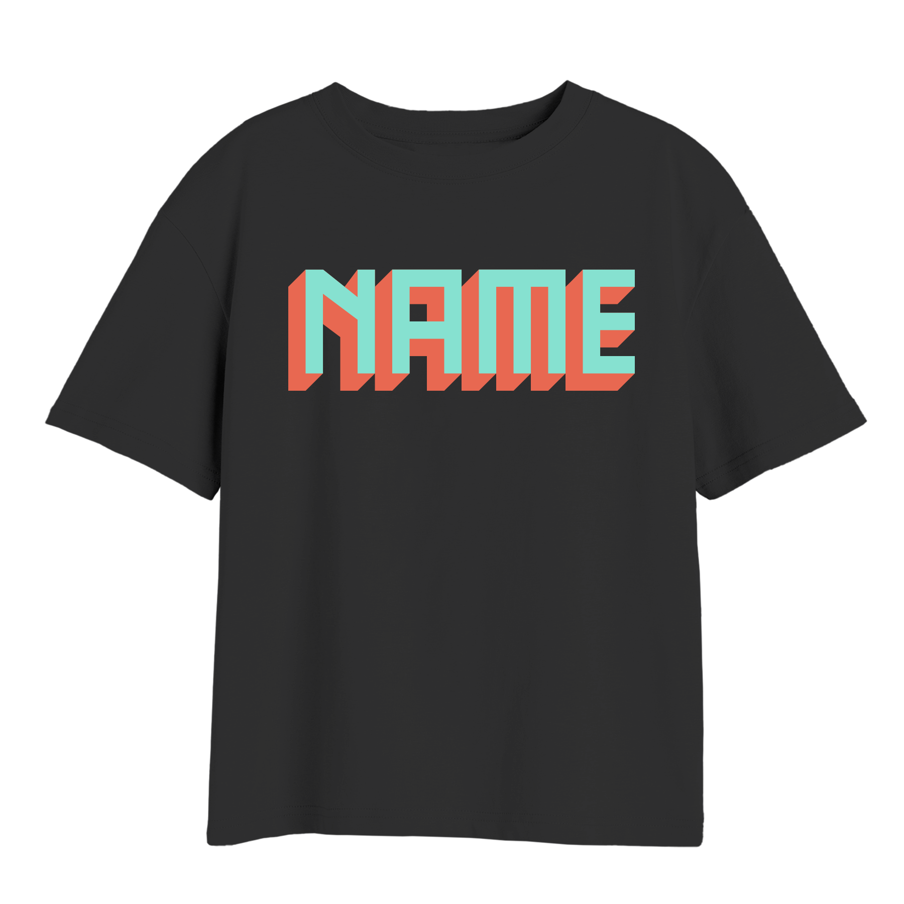 CUSTOM BLOCK TEXT T-SHIRT