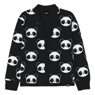 Kawaii Panda Allover Knit Cardigan