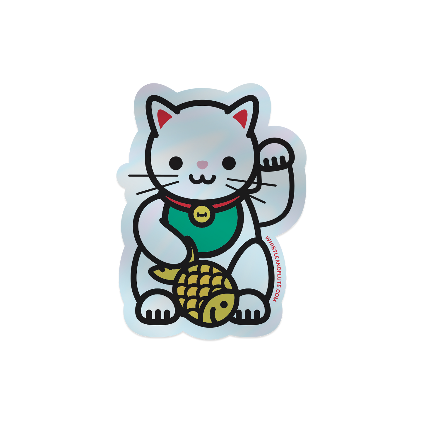 Kawaii Lucky Cat Holographic Sticker