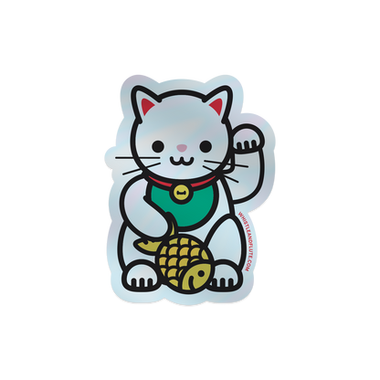 Kawaii Lucky Cat Holographic Sticker