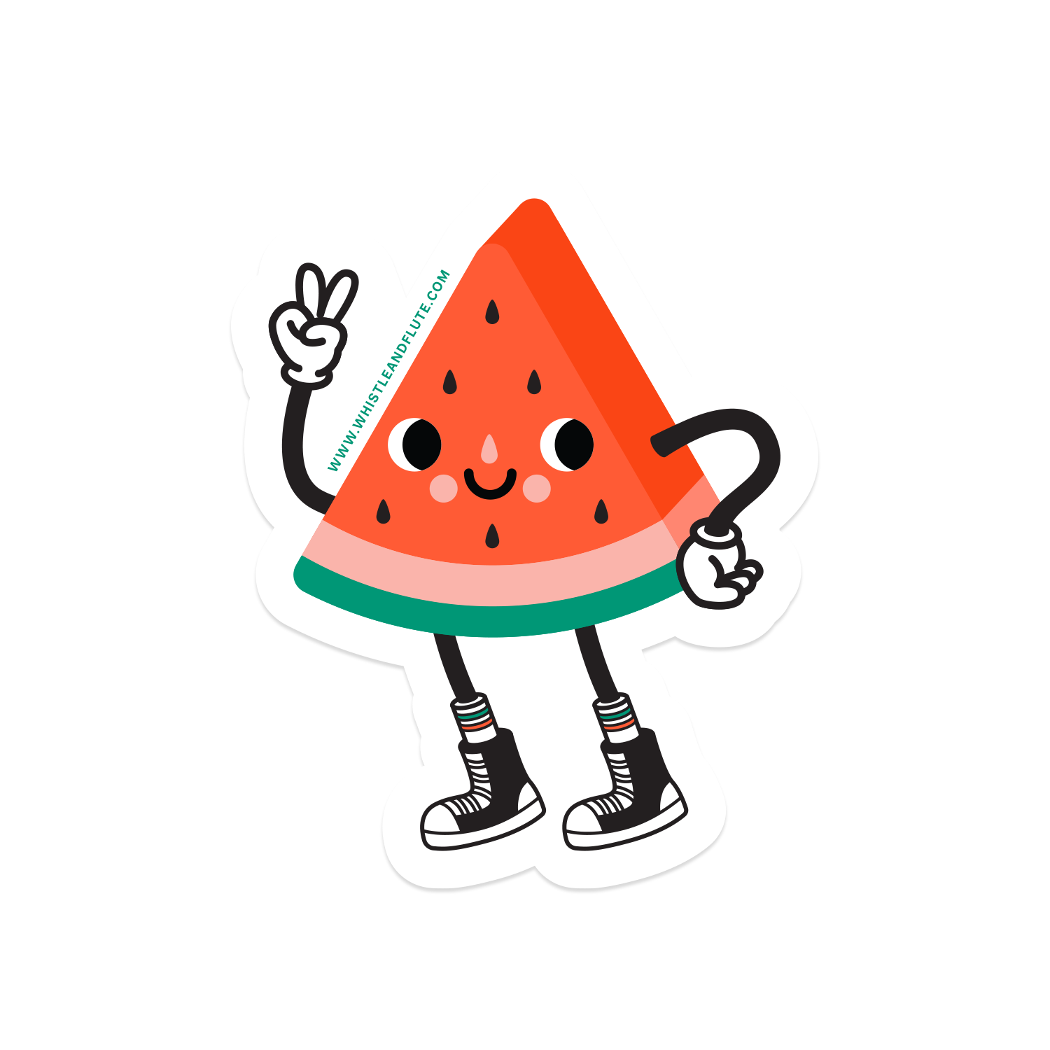 Kawaii Watermelon Peace Vinyl Sticker