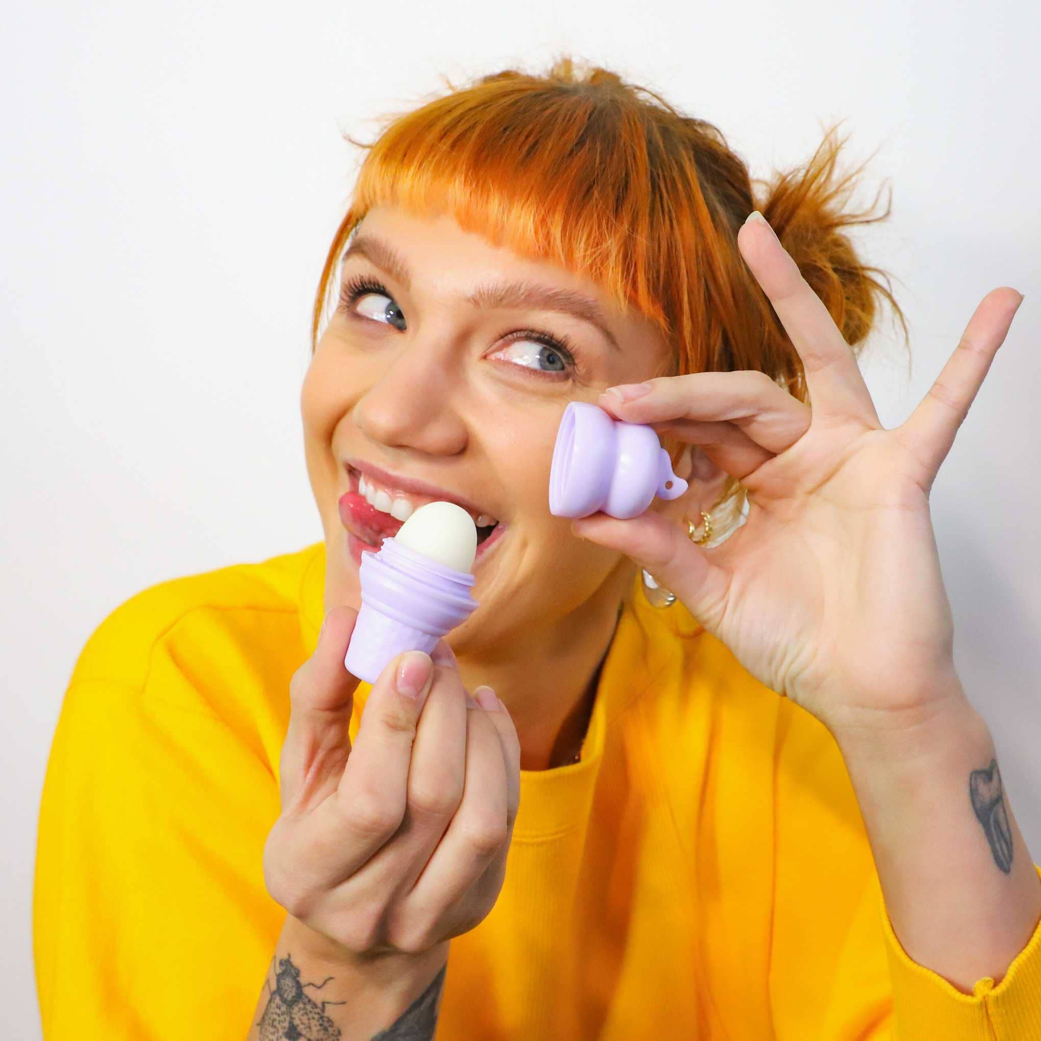 Purple Ice Cream Lip Balm 100% Natural LEMON MERINGUE PIE