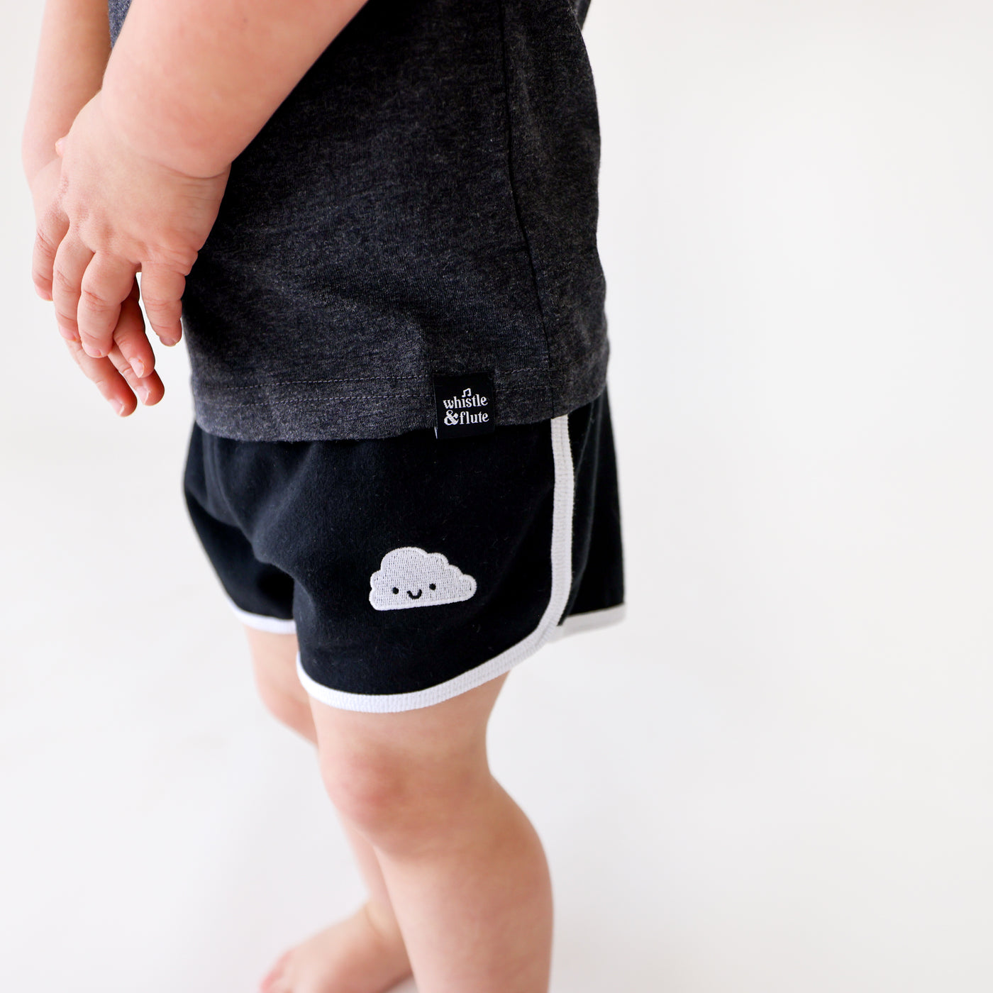 Kawaii Cloud Running Shorts - Black