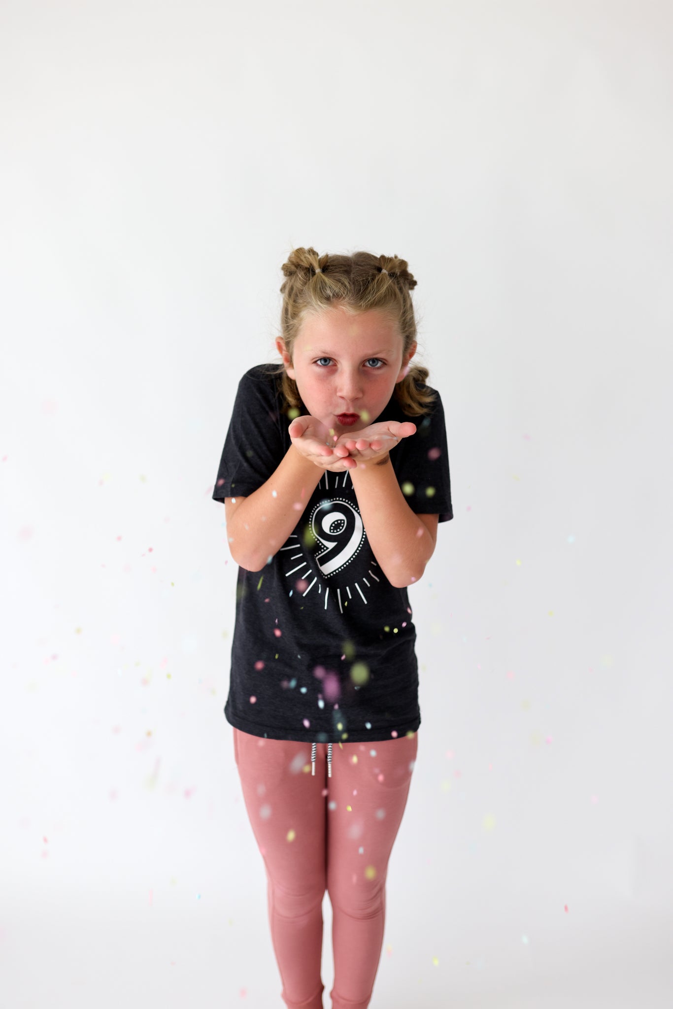 Milestone 9 t-shirt screen printed in white on an organic charcoal heather grey t-shirt. Gender-free.