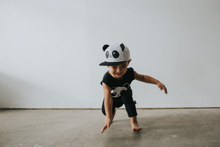 Kawaii Panda Flat Brim Cap With Ears