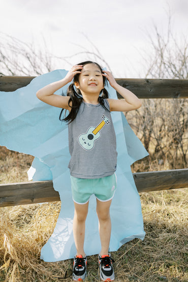 Kawaii Ukulele Striped Tank Top