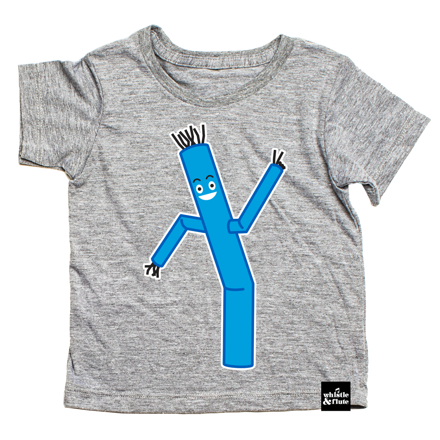Hilarious Blue Tube Guy design screen printed on organic athletic grey t-shirts. Gender Neutral and available in kids and adult sizes. Designed in Canada