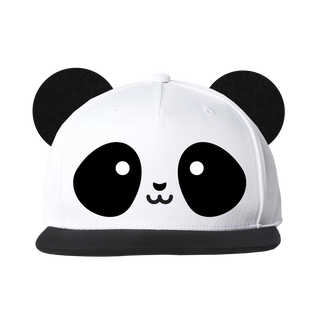 Kawaii Panda Flat Brim Cap With Ears