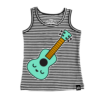 Kawaii Ukulele Striped Tank Top