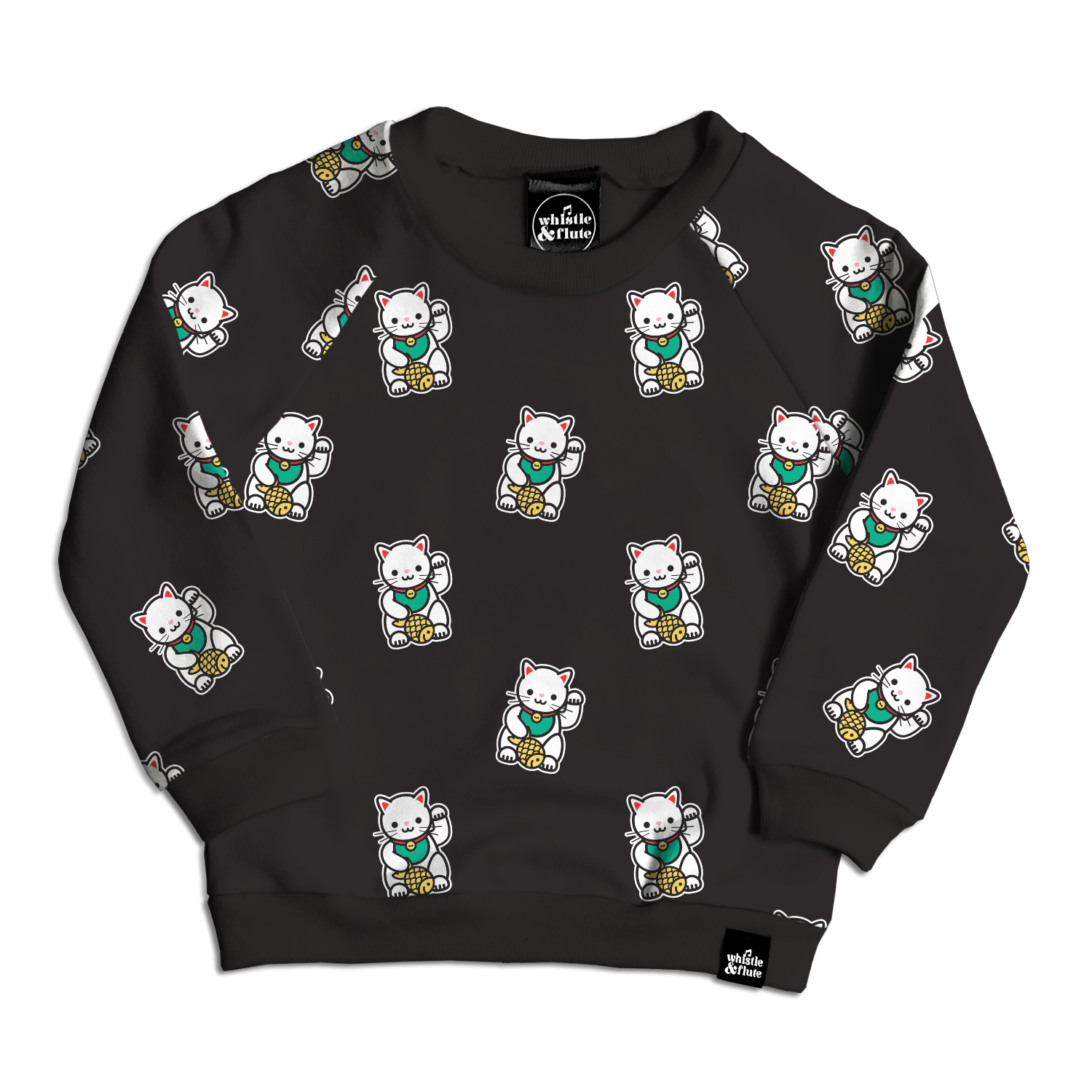 Lucky Cat Allover Print Sweatshirt