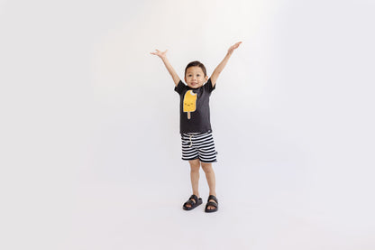 Bamboo Drawstring Shorts-Striped